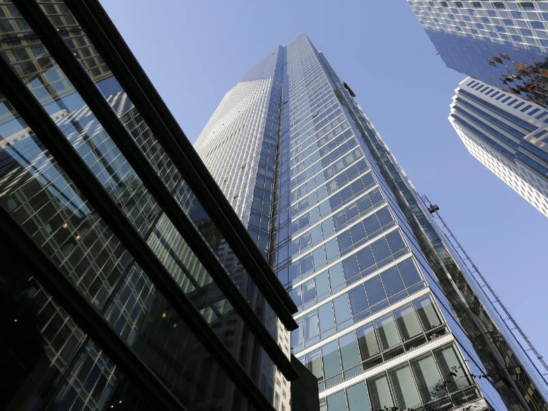 This Sept. 26, 2016 file photo shows the Millennium Tower in San Francisco. A 58-story luxury condominium that has gained notoriety as the leaning tower of San Francisco is facing two violation notices accusing owners of making unauthorized repairs. 